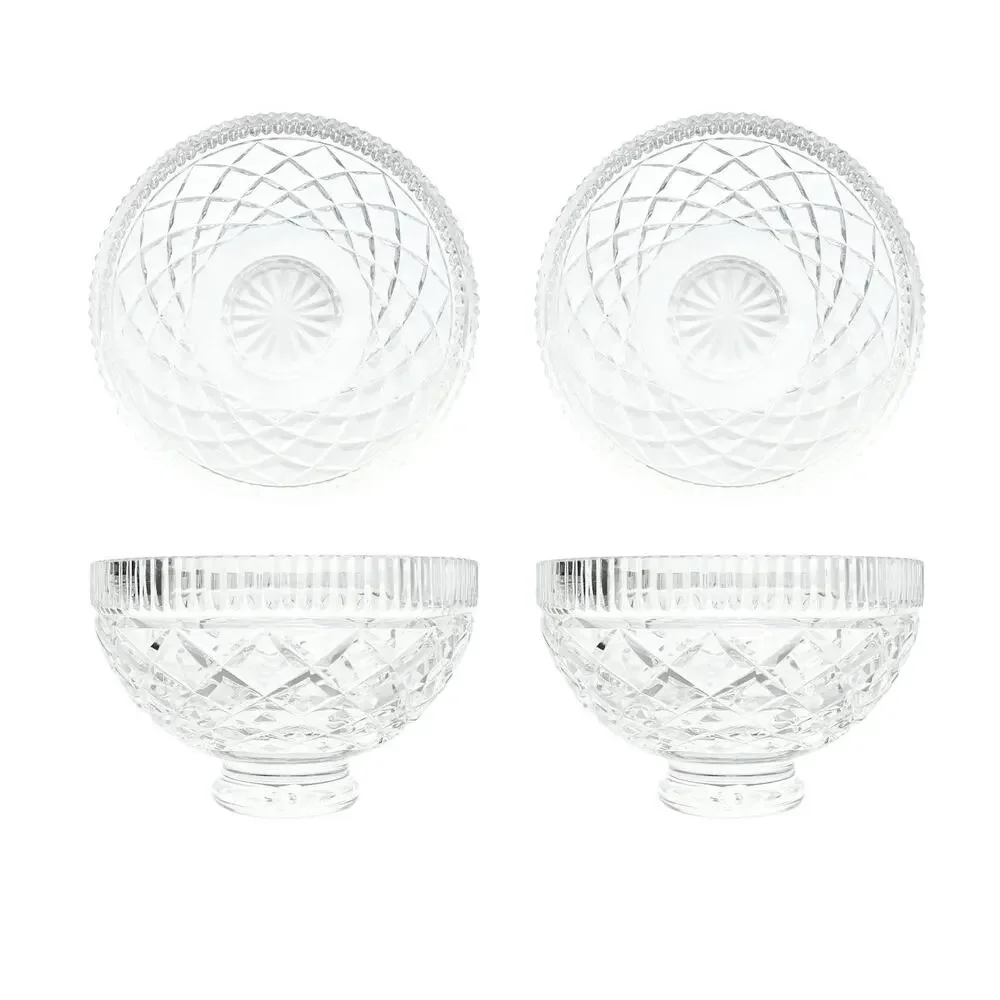 Waterford “Killeen” Pair of Crystal Footed Bowls 6” Signed